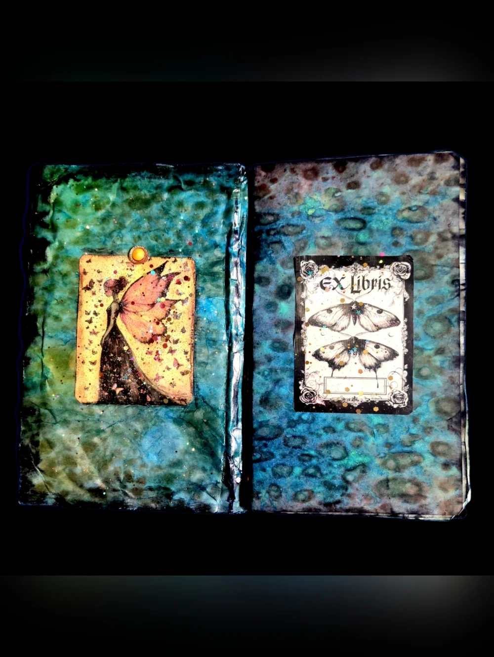 Fairy Mushroom Nature Handmade Junk/Creative Journal Vivid FluffyTextured Book